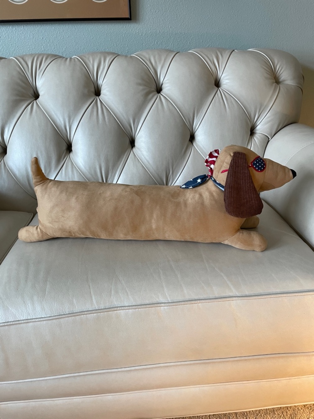 Dachshund American themed pillow from humane world for animals - Picture 3 of 9